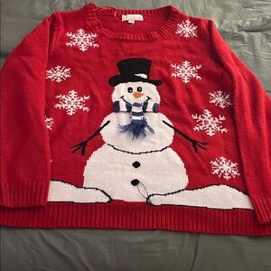 Carolyn Taylor Red Snowman Sweater